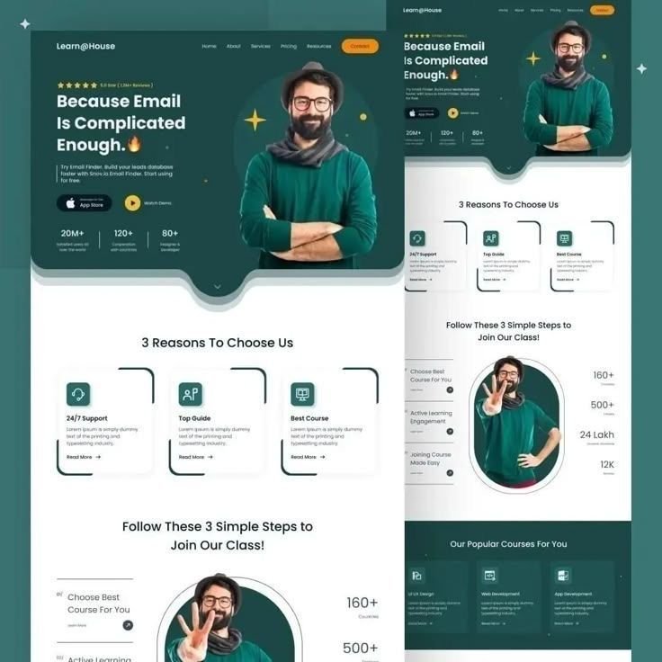 Professional landing page