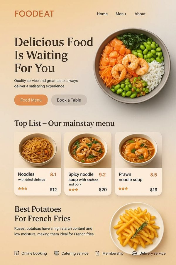 Restaurant website design